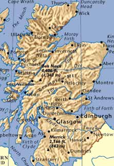 Map of Scotland.